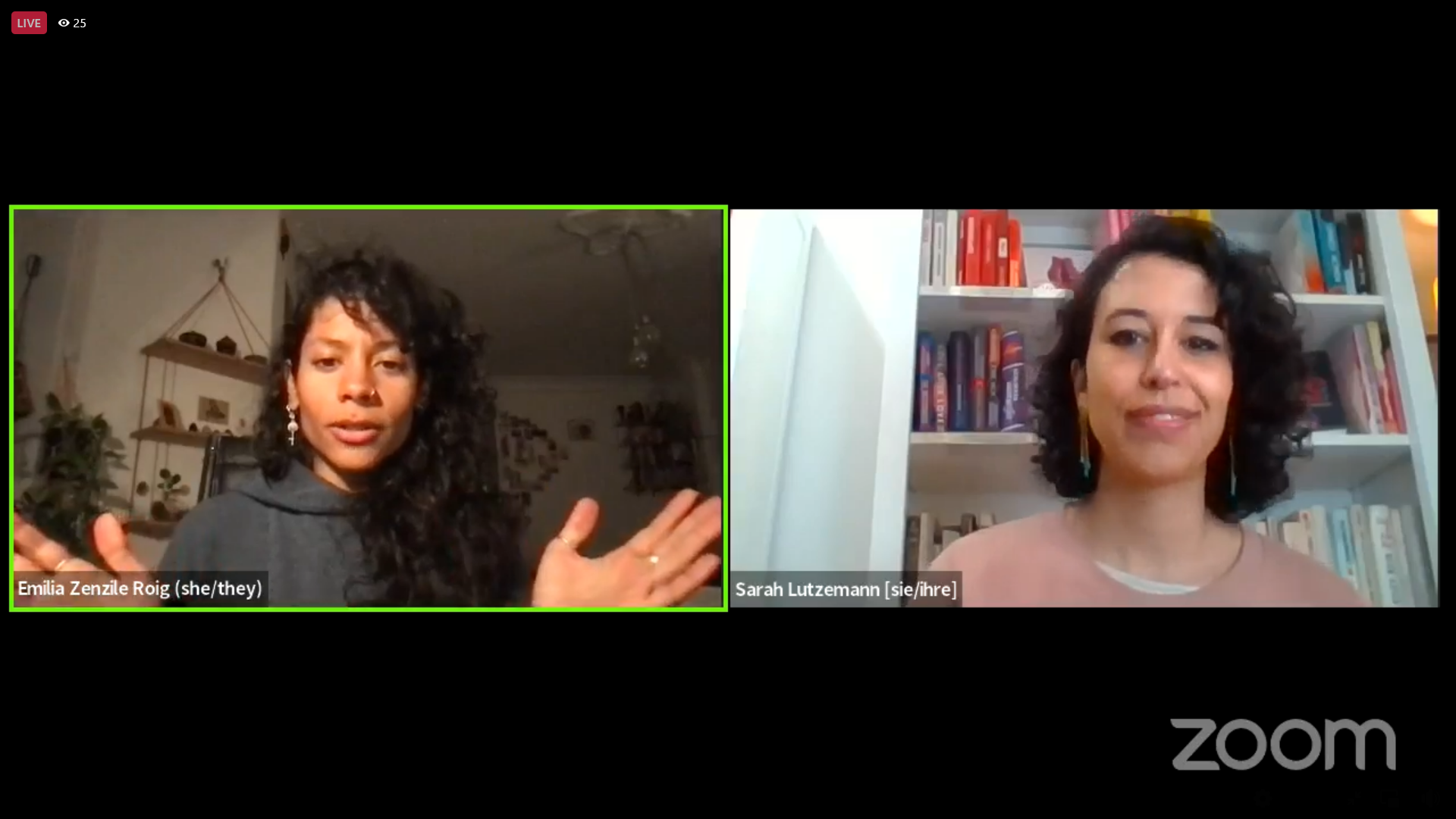 Screenshot Emilia Roig und Sarah Lutzemann Screenshot Emilia Roig und Sarah Lutzemann